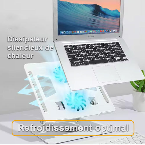 Support d’Ordinateur Portable Ajustable avec Double Ventilateur